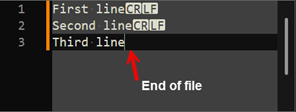 Text file with no terminating newline.