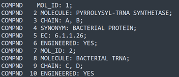 COMPND record type in PDB file.